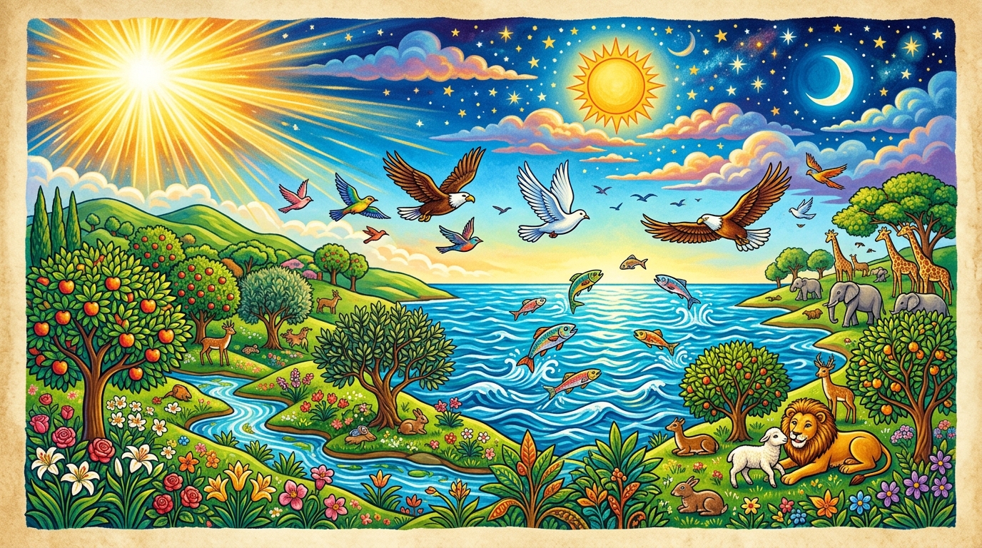 🌍 God the Magnificent Creator: The radiant beauty of the Six Days of Creation and God's sovereign wisdom in Genesis.