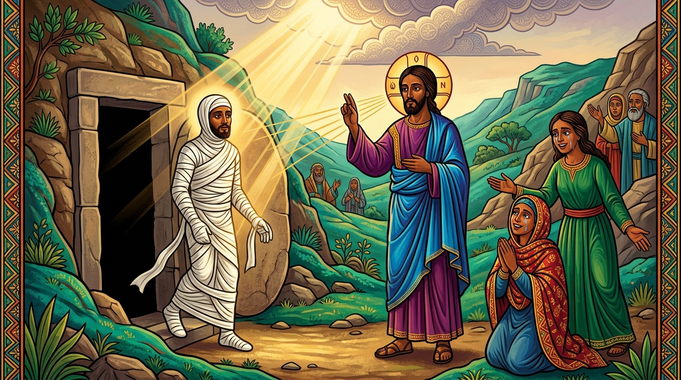✨ Christ the Resurrection and the Life: Our Lord and Savior Jesus Christ commanding Lazarus to come forth from the tomb.
